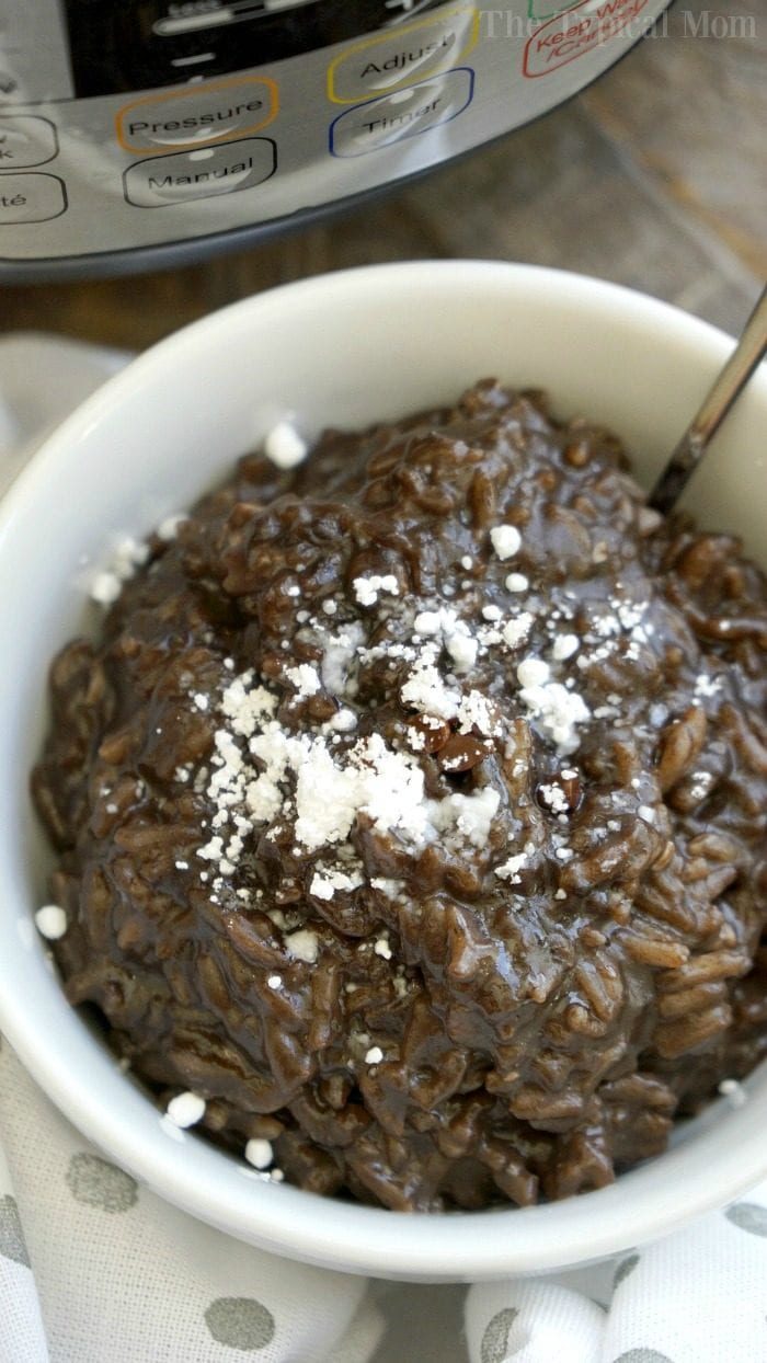 Instant Pot chocolate rice pudding