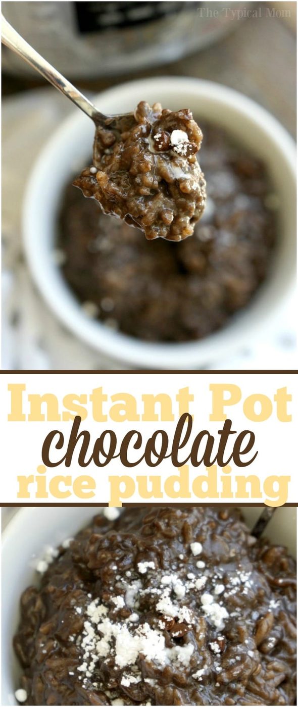 Instant Pot chocolate rice pudding