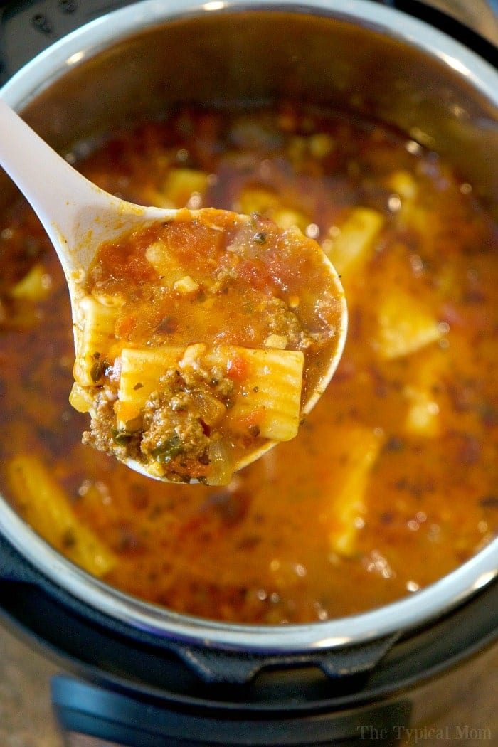 Instant pot lasagna soup