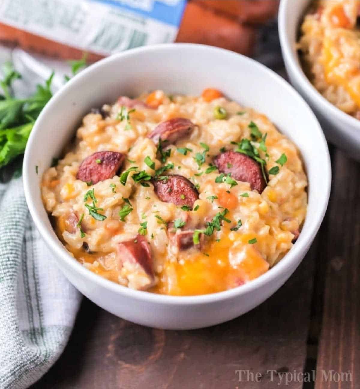Cheesy Instant Pot Sausage and Rice