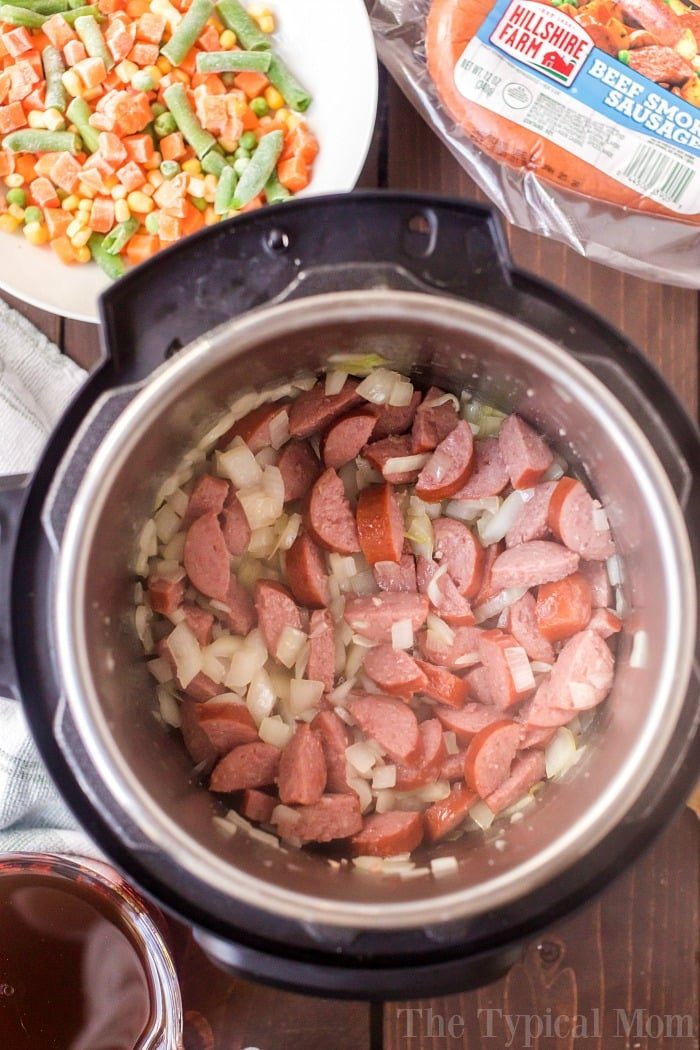 pressure cooker sausage and rice