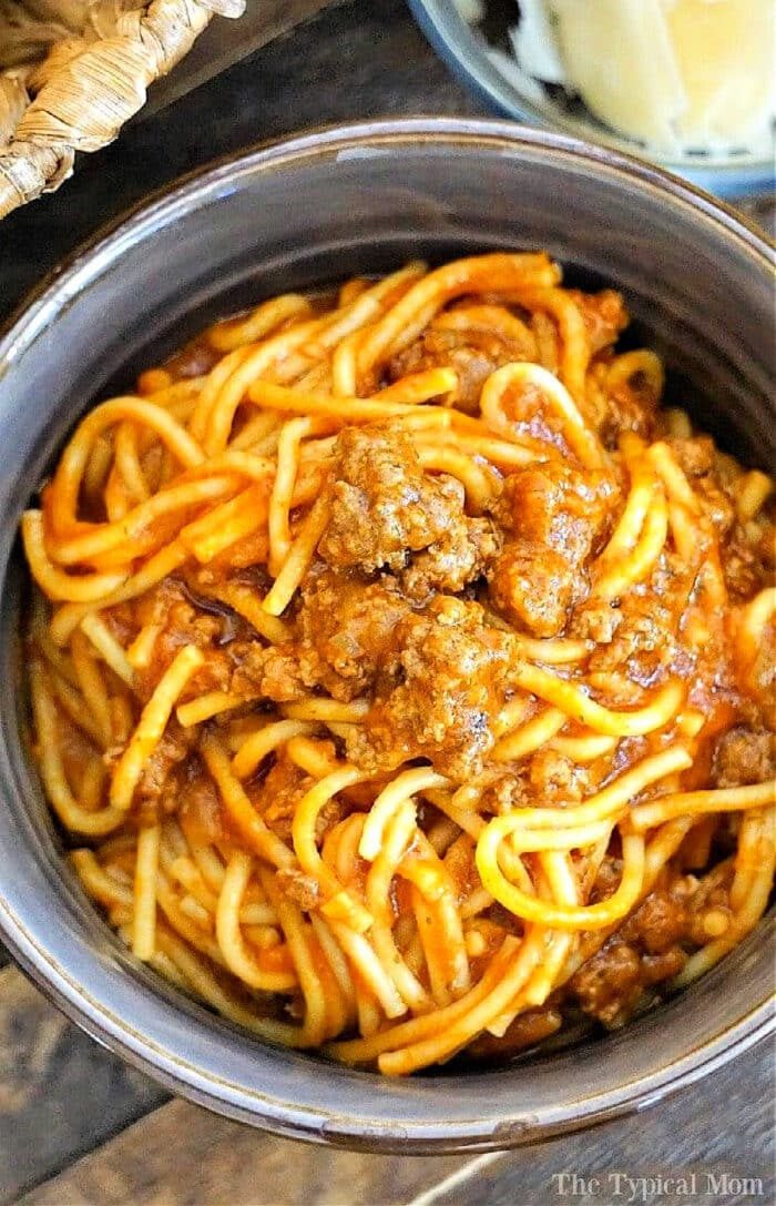 instant pot spaghetti with jar sauce