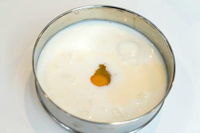 A round pan with instant pot tapioca pudding recipe waiting to be whipped into a delightful dessert.
