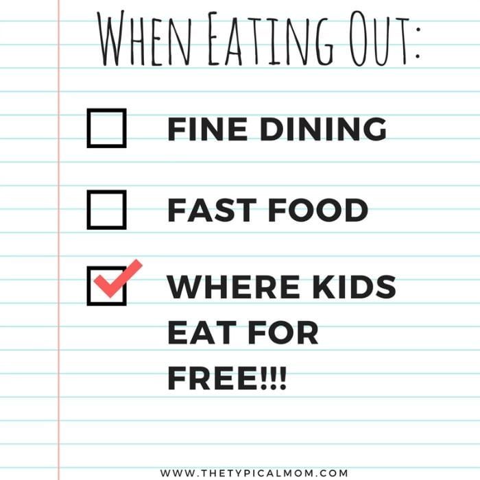 where kids eat free