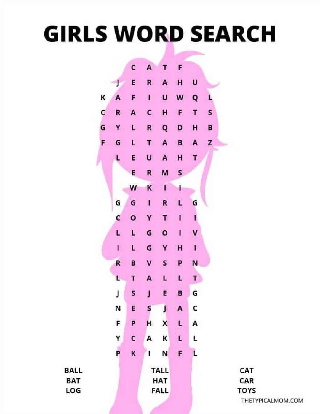 3 Free Kindergarten Word Search Printables