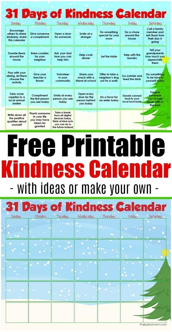 kindness calendar