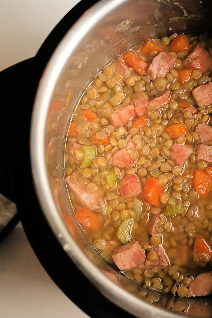 pressure cooker Lentil Soup with Ham