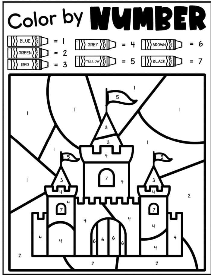 castle color by number