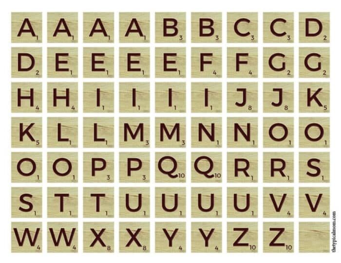 free Printable Scrabble Tiles