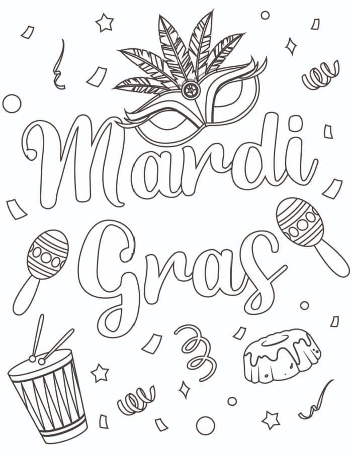 mardi gras coloring pages