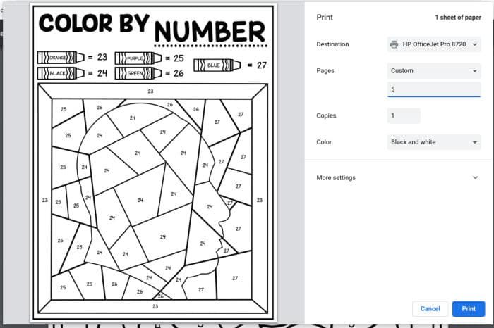 how to print a printable