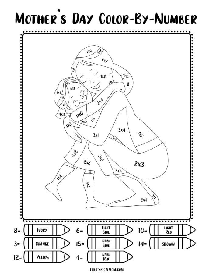 mother's day color by number
