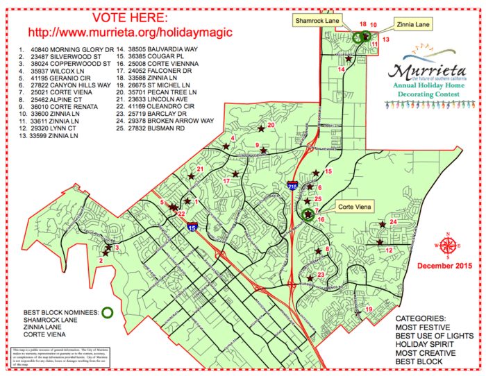 Murrieta christmas lights map