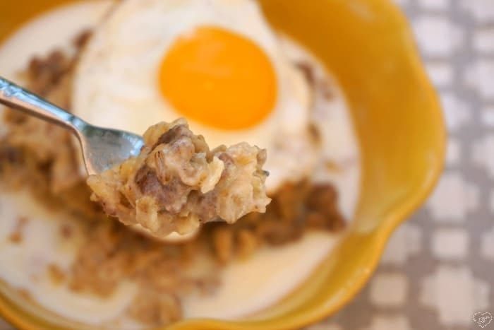 night cereal sausage and egg oatmeal