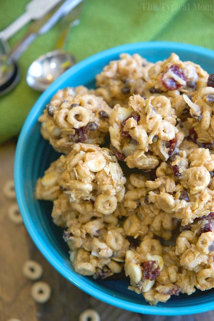 no bake peanut butter cereal bites