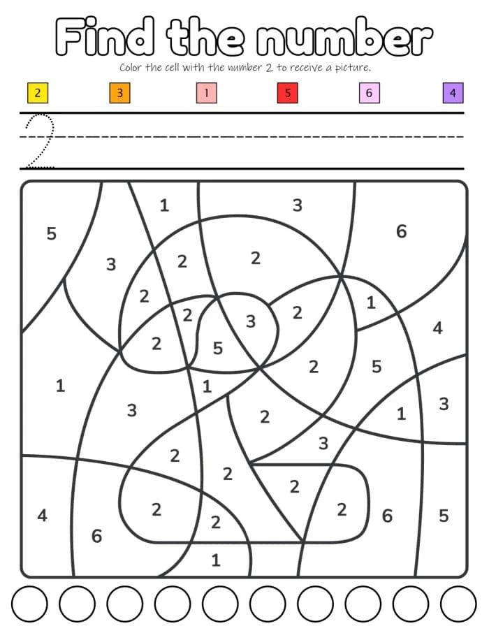 number coloring pages