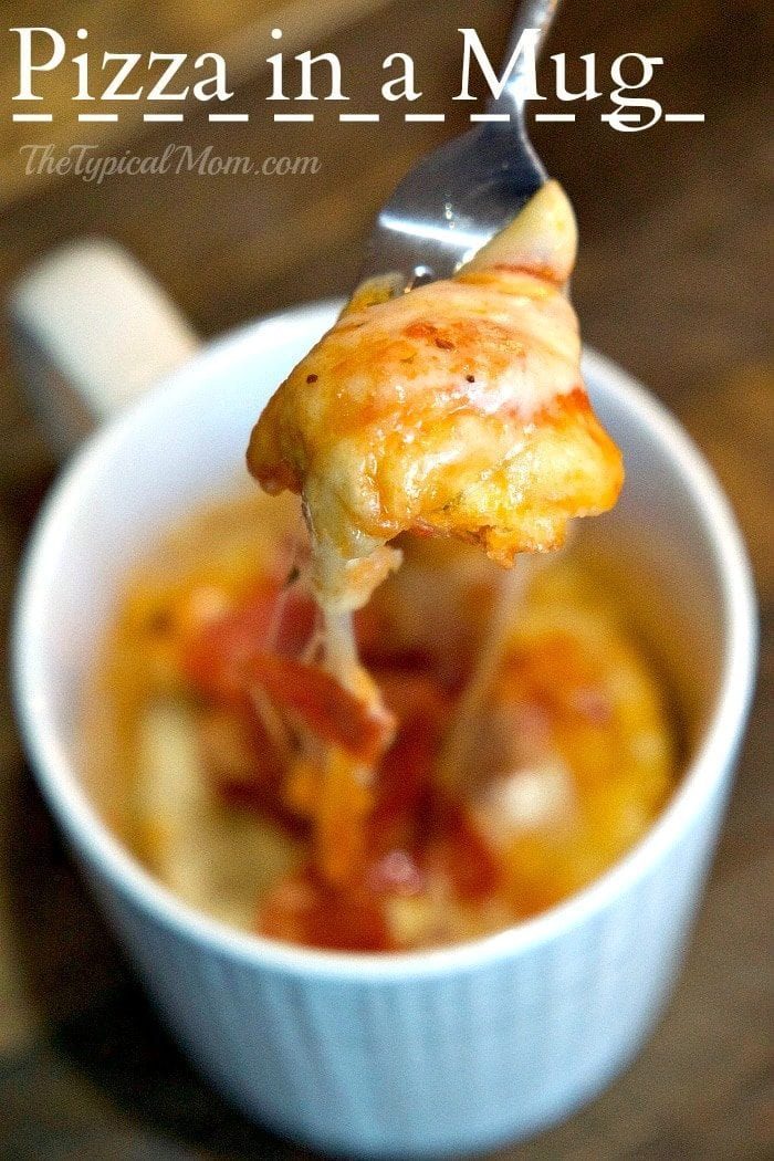 pizza in a mug