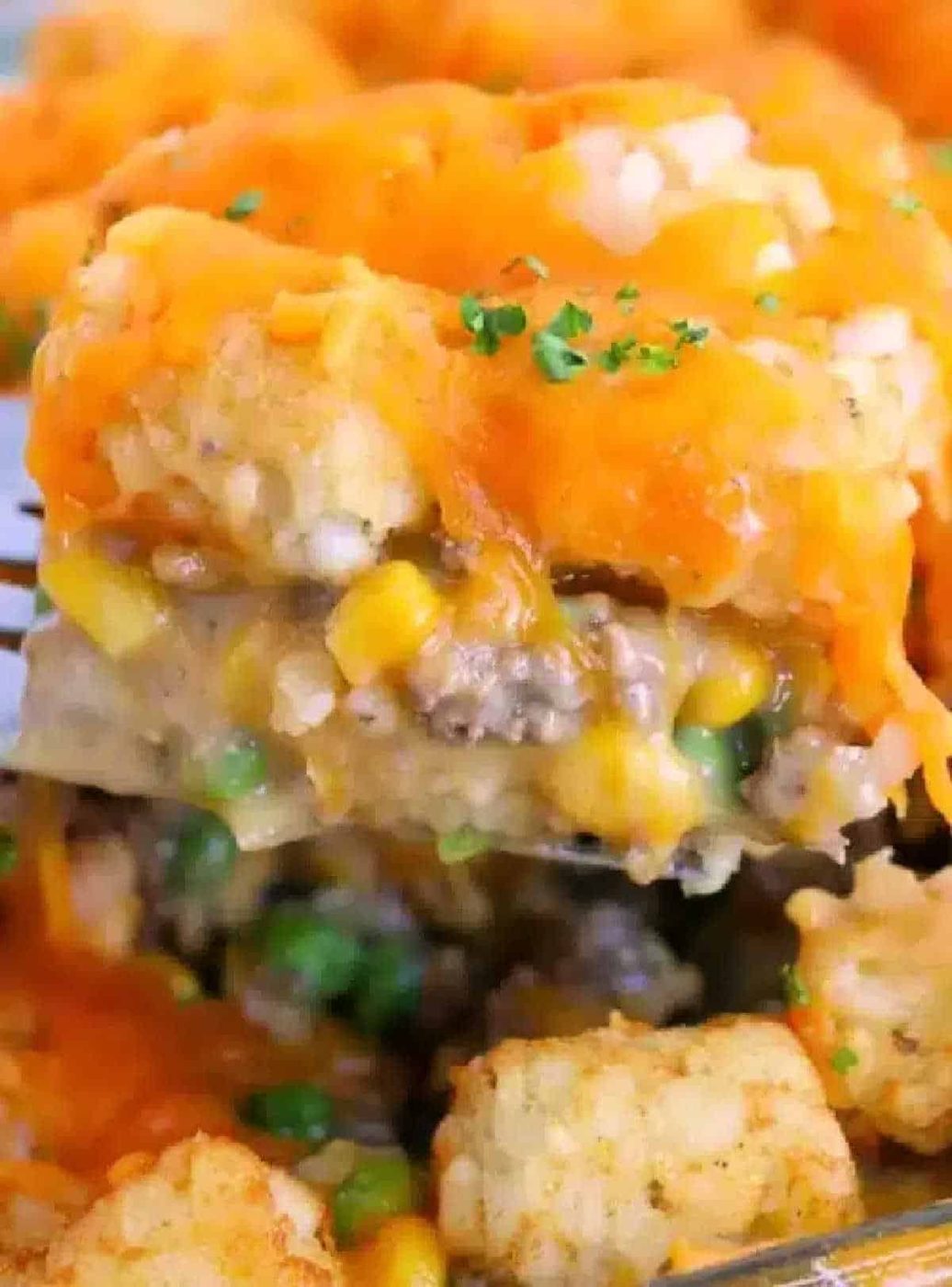 Tater Tot Casserole, plus Ground Beef