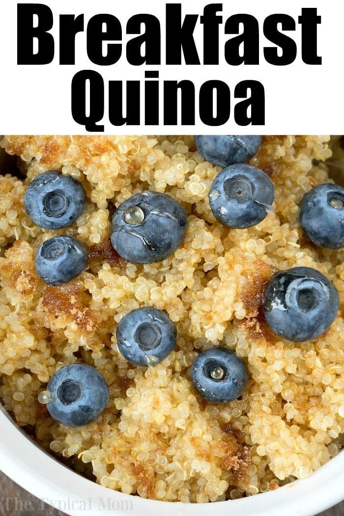 A bowl of pressure cooker quinoa, topped with fresh blueberries and a sprinkle of brown sugar, offers a quick and delightful breakfast.