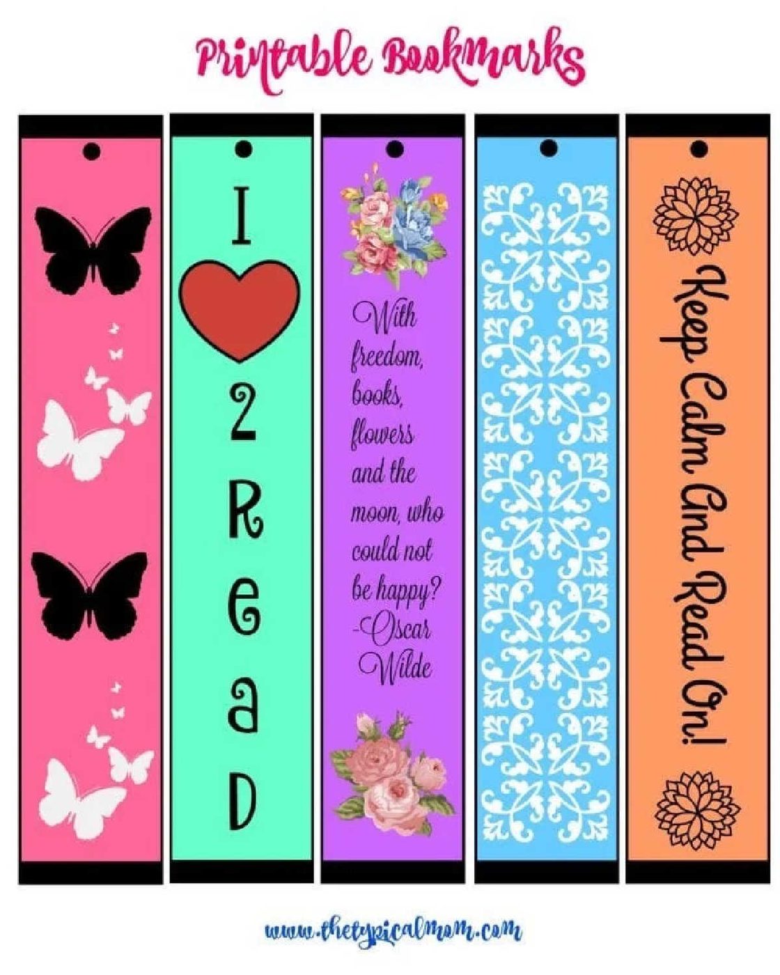 Free Printable Bookmarks to Color PDF