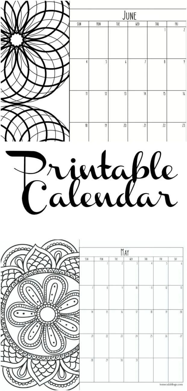 printable calendar pages