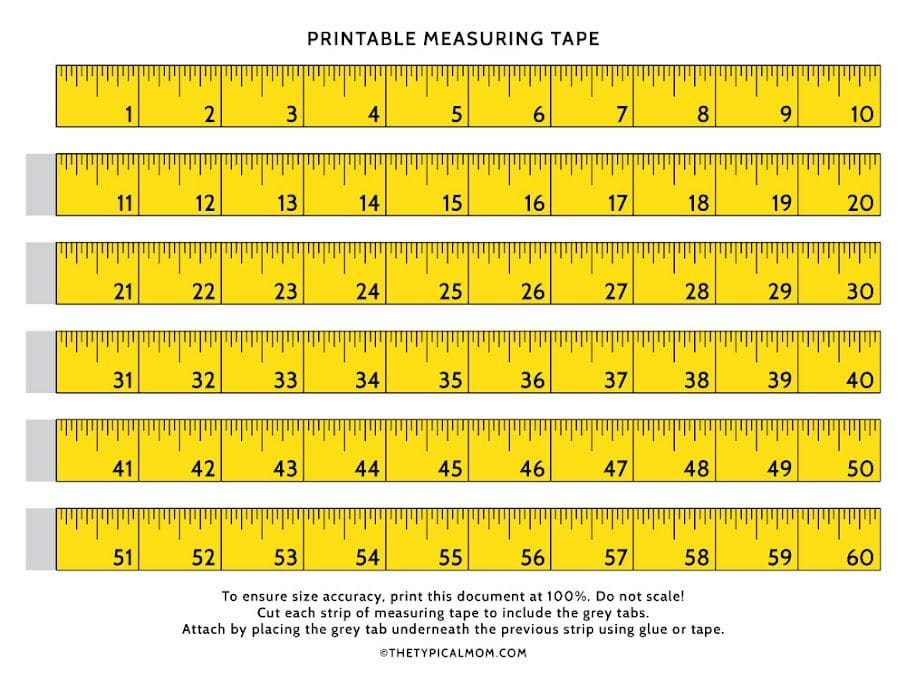 Free Printable Measuring Tape