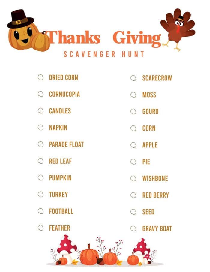 fall Scavenger Hunt