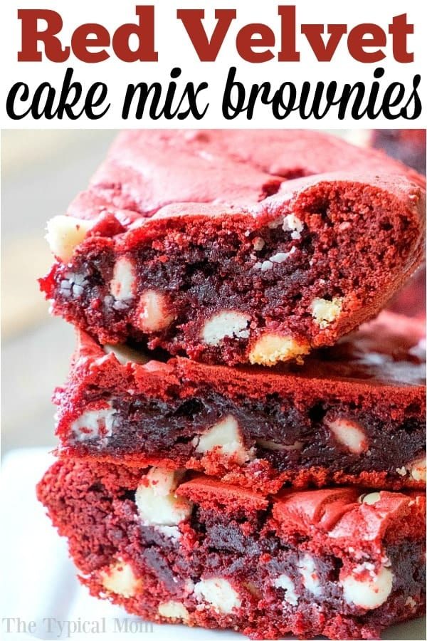 Red Velvet Brownies from Cake Mix 2