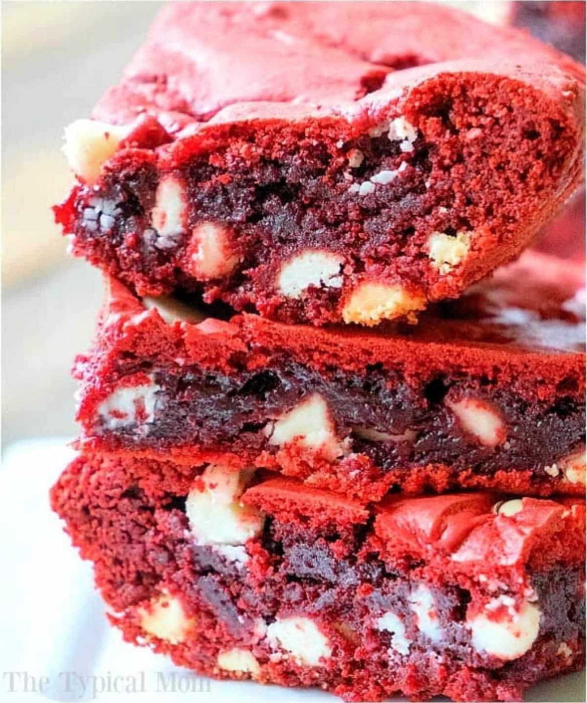 Red Velvet Brownies from Cake Mix