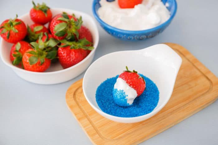 red white and blue strawberries