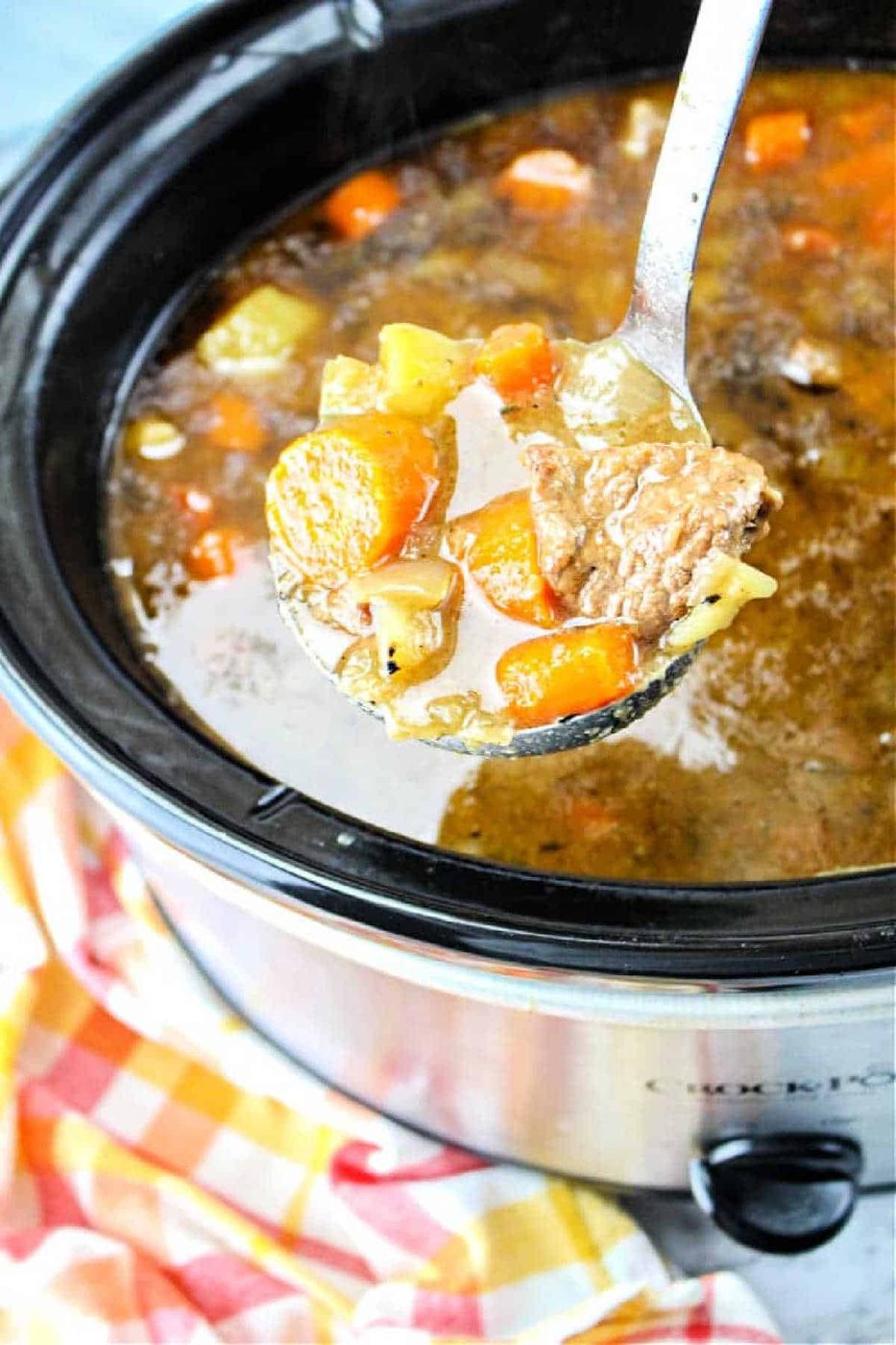 Slow Cooker Beef Stew and Onion Soup Mix