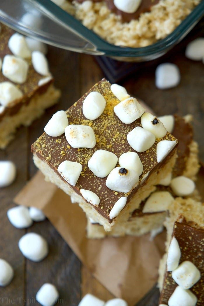 NO Bake Smores Rice Krispy Treats