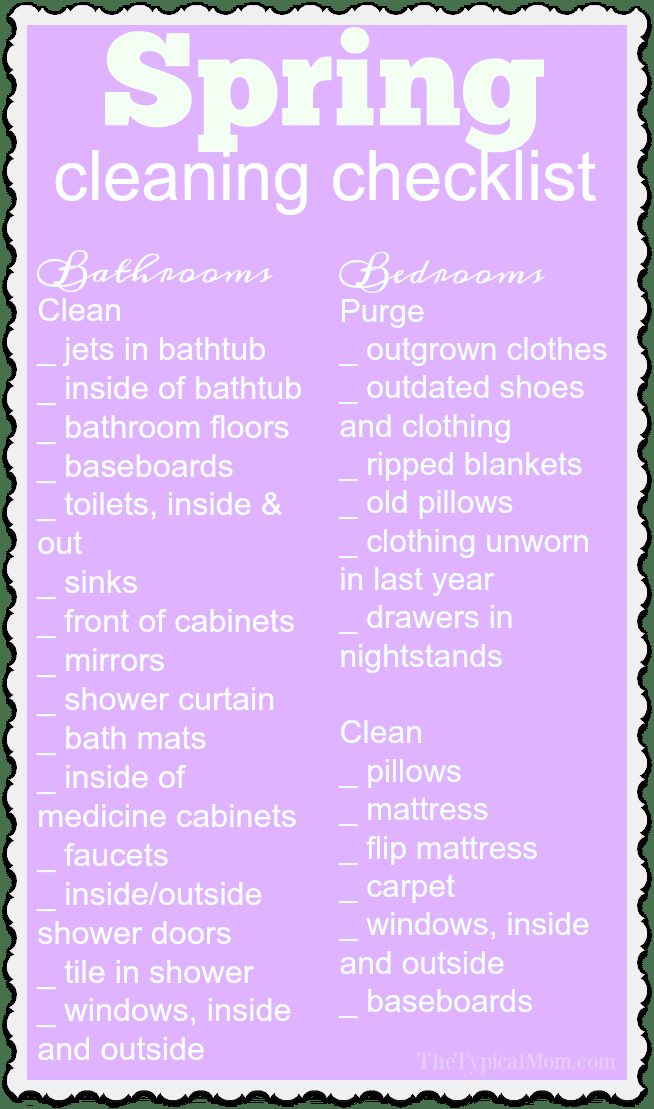 spring cleaning checklist