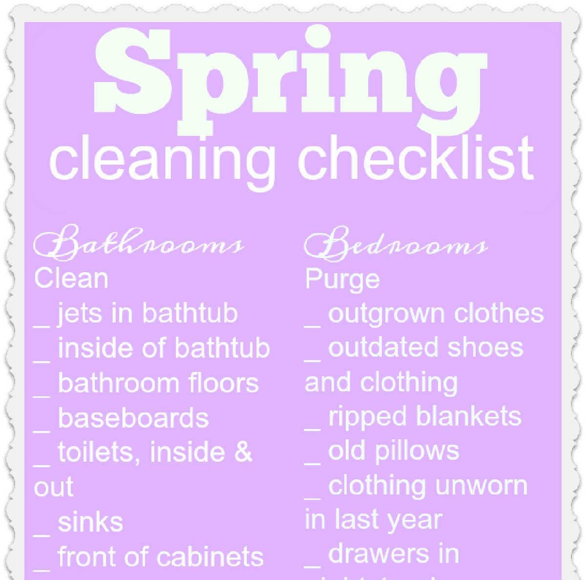 Free Printable Spring Cleaning Checklist