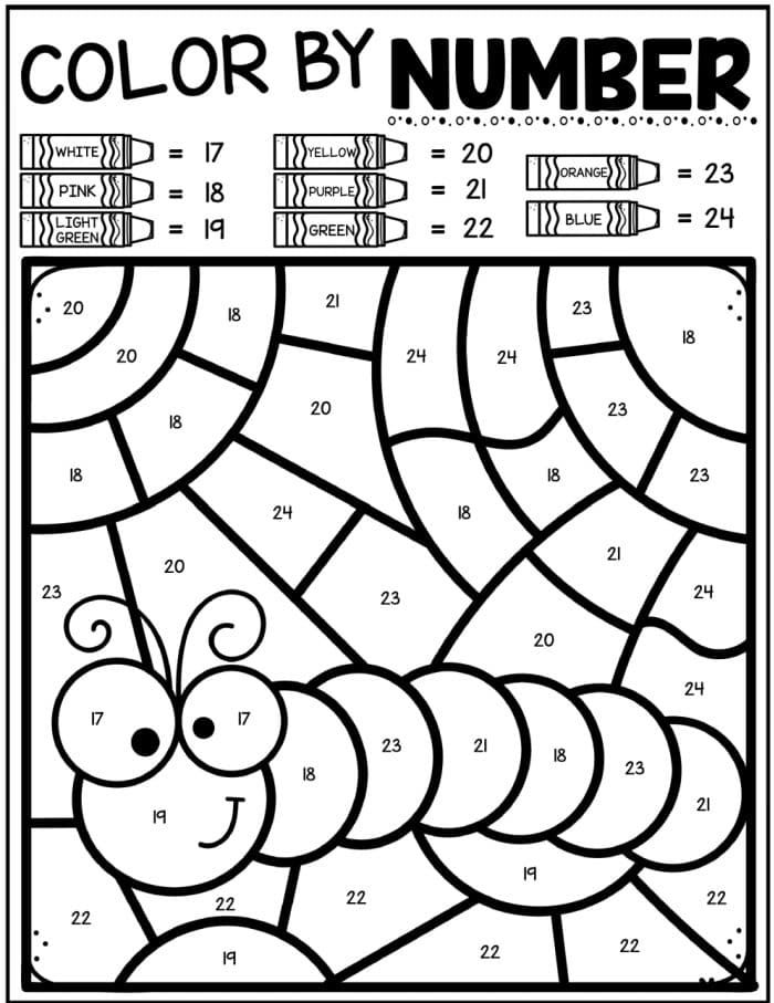 caterpillar color by number