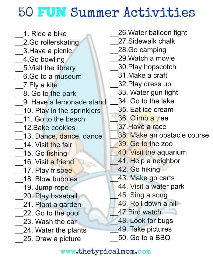 summer to do list
