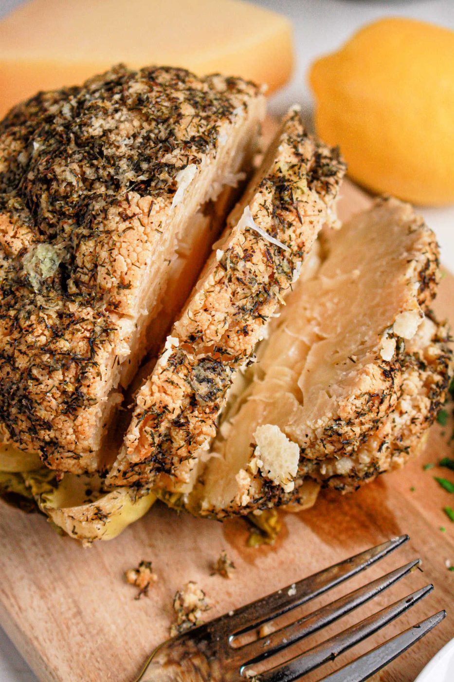 Whole Cauliflower in Crock pot