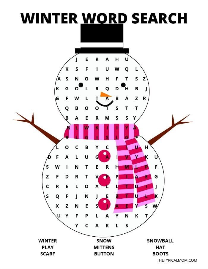 winter word search