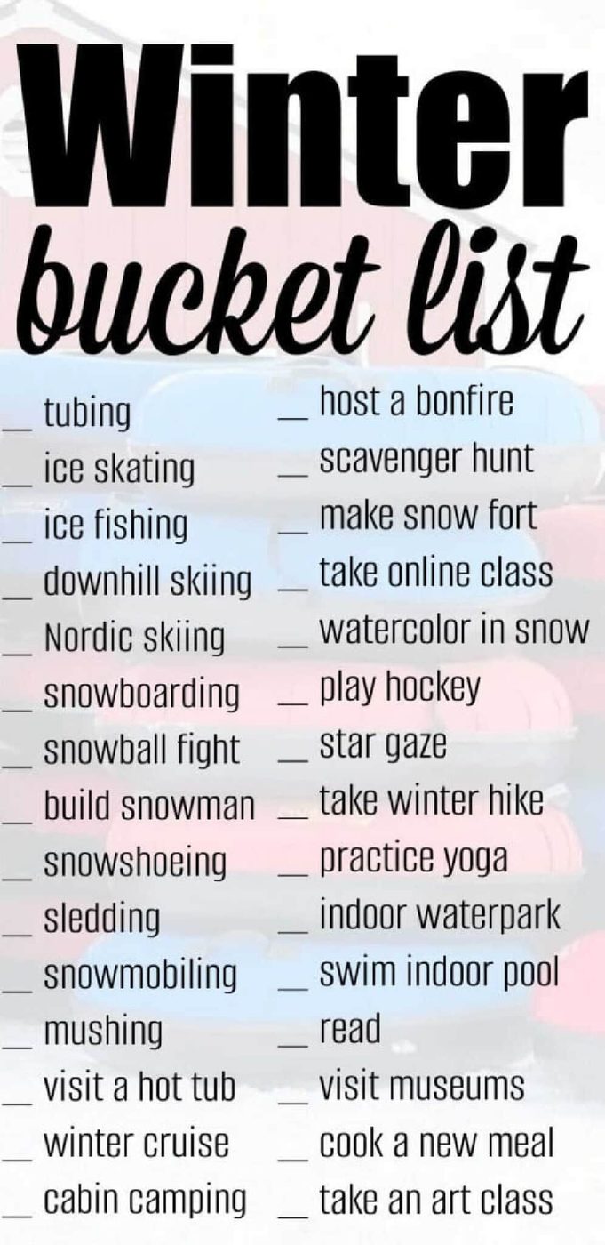 Winter Activities for Kids Bucket List