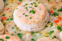 Comforting Turkey Pot Pie and Fluffy Biscuit Topping
