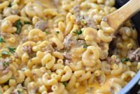 Creamy Velveeta Beef and Pasta Skillet