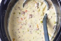 Slow Cooker Creamy Ground Beef and Potato Chowder