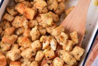 Golden Sourdough Croutons