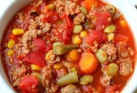 Slow Simmered Beef and Garden Harvest Soup