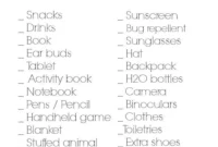 Your Printable Road Trip Checklist