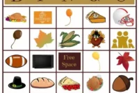 Festive Thanksgiving Bingo Cards