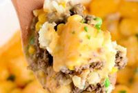 Creamy Crock Pot Tater Tot Mushroom Casserole
