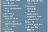 Printable Garage Organizing Checklist