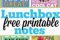 Printable Lunchbox Messages to Make Kids Smile