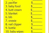 Free Printable Baby Shower Price Game